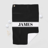 Streifen aus schwarzem und weißem Individuelle Nam Golfhandtuch (Insitu)