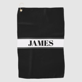 Streifen aus schwarzem und weißem Individuelle Nam Golfhandtuch