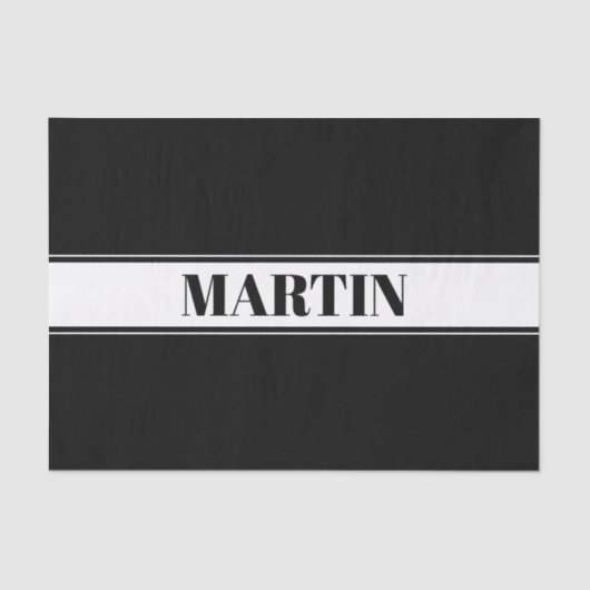 Streifen aus schwarzem und weißem Individuelle Nam Seidenpapier (Vorderseite)