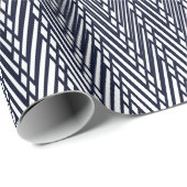 Streifen aus schwarzem und weißem Moiré - Abstrakt Geschenkpapier (Rolleneckpunkt)