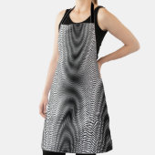 Streifen aus schwarzem und weißem Moiré - Abstrakt Schürze (InSitu)