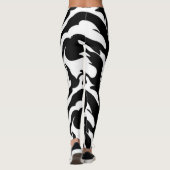 Streifen aus schwarzem und weißem Tiger Leggings (Rückseite)