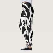 Streifen aus schwarzem und weißem Tiger Leggings (Links)