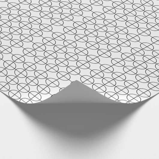 Streifen aus schwarzen und weißen Kreisen Geschenkpapier (Ecke)