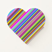 Streifen aus verschiedenen Farben herz geformt Not Notizblock (Rückseite)
