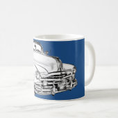Streifen-Auto-Illustration 1948 Pontiacs silberne Kaffeetasse (VorderseiteRechts)