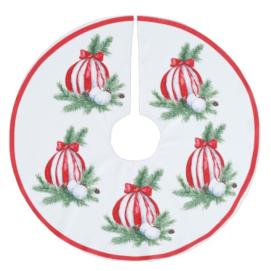 Streifen-Baumkronen Polyester Weihnachtsbaumdecke (Vorderseite)