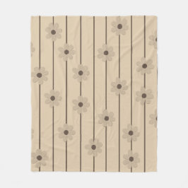 Streifen Beige tropische florale botanische Sommer Fleecedecke