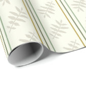 Streifen Blätter Grünbuch Geschenkpapier (Rolleneckpunkt)