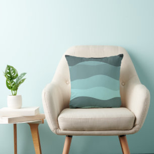 Streifen blau bis grün kissen