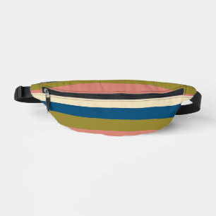 Streifen - Blau, Olivgrün, Rosa und Creme Bauchtasche
