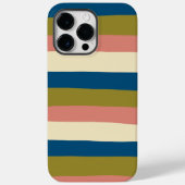 Streifen - Blau, Olivgrün, Rosa und Creme Case-Mate iPhone Hülle (Rückseite)