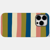 Streifen - Blau, Olivgrün, Rosa und Creme Case-Mate iPhone Hülle (Rückseite (Horizontal))