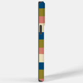 Streifen - Blau, Olivgrün, Rosa und Creme Case-Mate iPhone Hülle (Rückseite / Rechts)