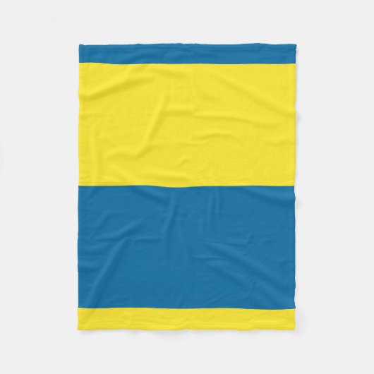 Streifen | Blau und Gelb | Anpassbar Fleecedecke (Vorderseite)