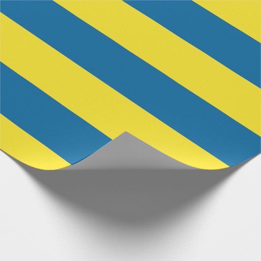 Streifen | Blau und Gelb | Anpassbar Geschenkpapier (Ecke)
