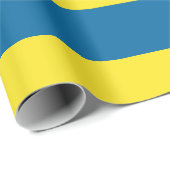 Streifen | Blau und Gelb | Anpassbar Geschenkpapier (Rolleneckpunkt)