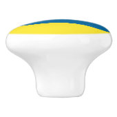 Streifen | Blau und Gelb | Anpassbar Keramikknauf (Seitenansicht)