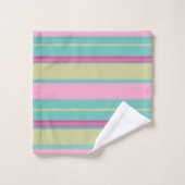 Streifen Blu Aqua, Himbeere, Limon, rosa Badhandtuch Set (Waschlappen)