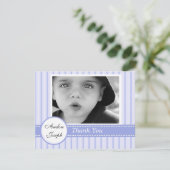 Streifen Blue Cross Flat Danke Karte (Stehend Vorderseite)