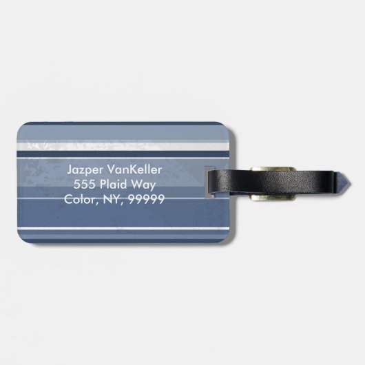 Streifen Blue Gepäckanhänger (Rückseite horizontal)