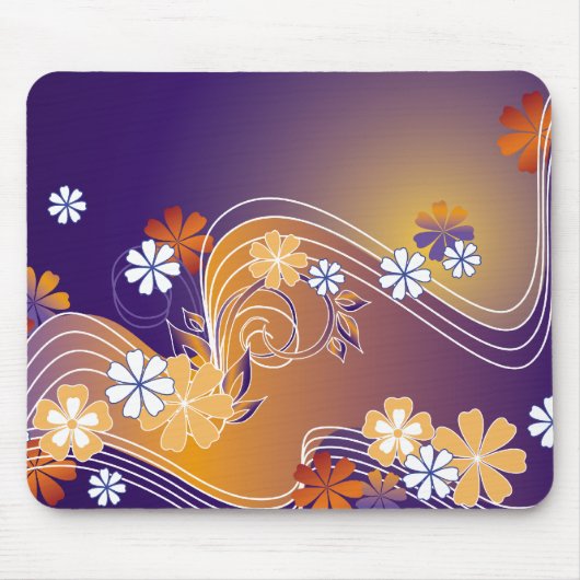 Streifen Blumendesign Mousepad (Vorne)