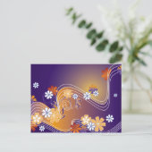 Streifen Blumenkarte Postkarte (Stehend Vorderseite)