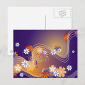 Streifen Blumenkarte Postkarte (Vorne/Hinten)
