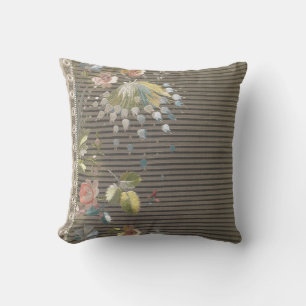 Streifen Blumenmuster Vintage Elegante Brokat Spit Kissen