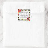 Streifen-Blütengoldfarben, Gerahmt Sojakandalen Quadratischer Aufkleber (Tasche)