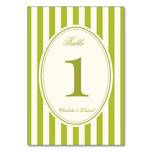 Streifen Braut Hochzeit Chartreuse Tischnummer