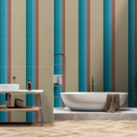 Streifen Cool Blaues Aqua Brauner Roststein Graues