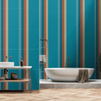 Streifen Cool Blaues Aqua Brauner Roststein Graues