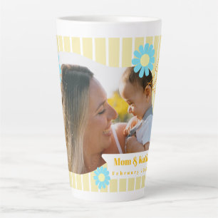 Streifen Daisy Floral Foto Gelb Milchtasse