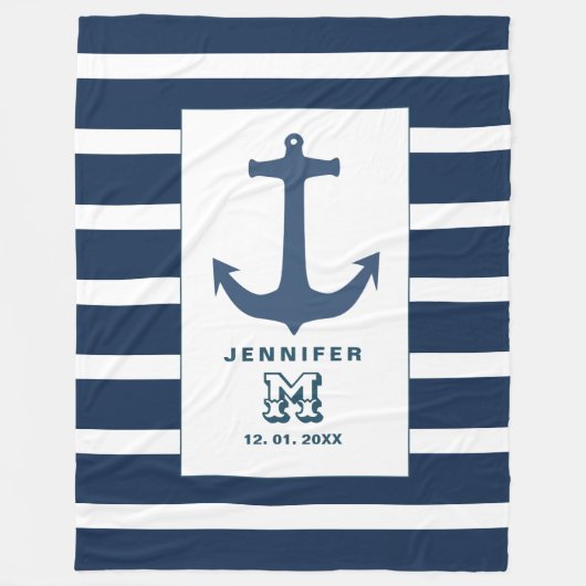 Streifen der Anchor-Marine Fleece Blanket (Vorderseite)