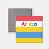 Streifen der Farben der Aruba-Flagge Magnet (Vorderseite/Rückseite)