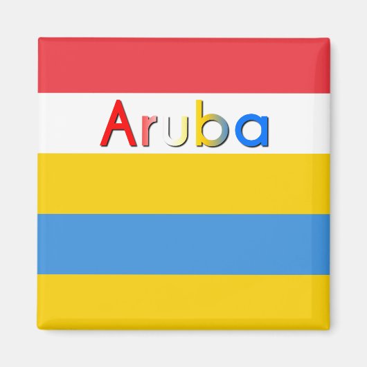 Streifen der Farben der Aruba-Flagge Magnet (Vorne)