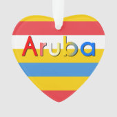 Streifen der Farben der Aruba-Flagge Ornament (Vorderseite)