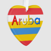Streifen der Farben der Aruba-Flagge Ornament (Vorderseite)