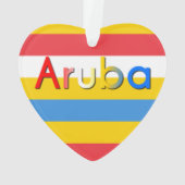 Streifen der Farben der Aruba-Flagge Ornament (Rückseite)