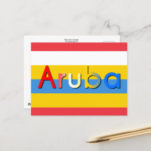 Streifen der Farben der Aruba-Flagge Postkarte