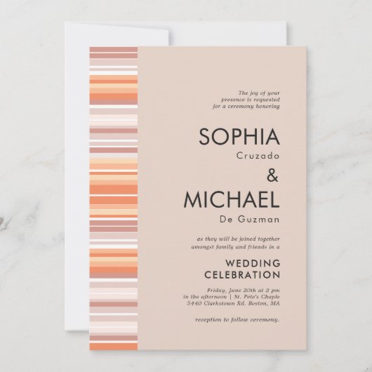 Streifen der Herbstsaison | Einladung zur Hochzeit (Vorderseite)