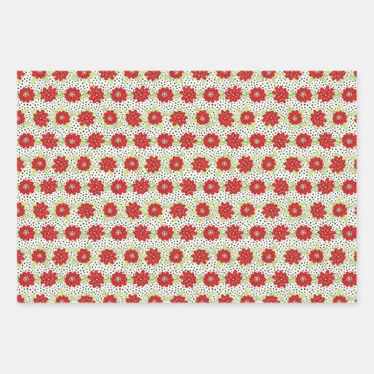 Streifen der roten Blume Geschenkpapier Set (Vorderseite)