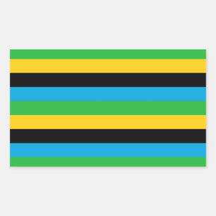 Streifen der Tansania-Flagge Rechteckiger Aufkleber