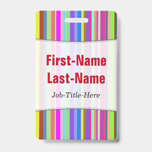 Streifen der verschiedenen Farben; Ausweis (Front)