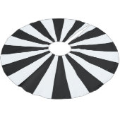 Streifen der weißen und schwarzen Sternexplosion Polyester Weihnachtsbaumdecke (Schrägansicht)