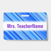 Streifen des blauen Musters + Kundenspezifischer Ausweis (Back)