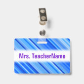 Streifen des blauen Musters + Kundenspezifischer Ausweis (Back with Clip)