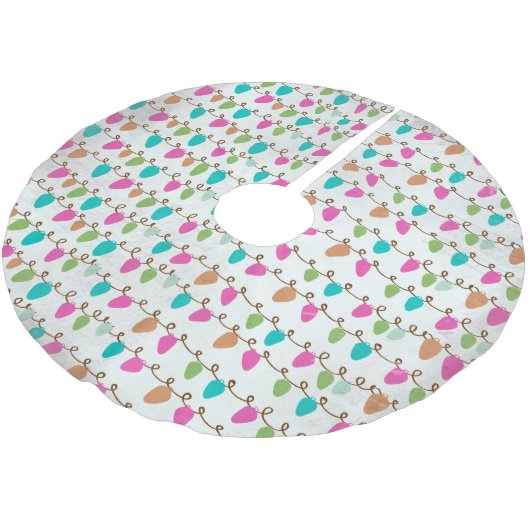 Streifen des farbenfrohen Lichterklosters Tree Ski Polyester Weihnachtsbaumdecke (Schrägansicht)