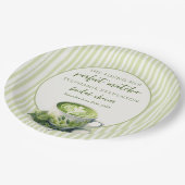 Streifen, die sie ihr perfektes Matcha-Brautparty  Pappteller (Schrägansicht)